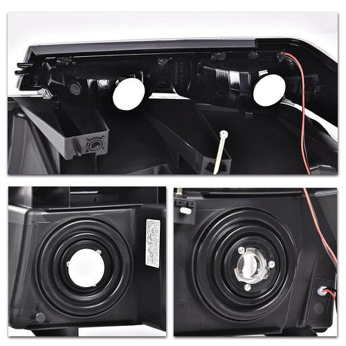 Solid Spare Fit For 2004-2012 GMC Colorado Canyon Smoked/Clear LED DRL Headlight Lamps