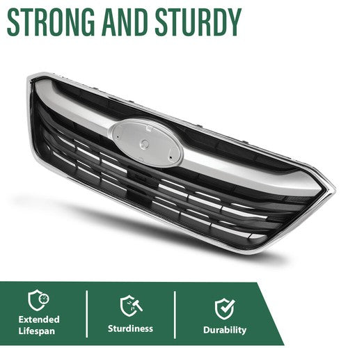 Solid Spare Fit For 2020-2022 Subaru Outback Front Bumper Upper Grille Grill Black Chrome