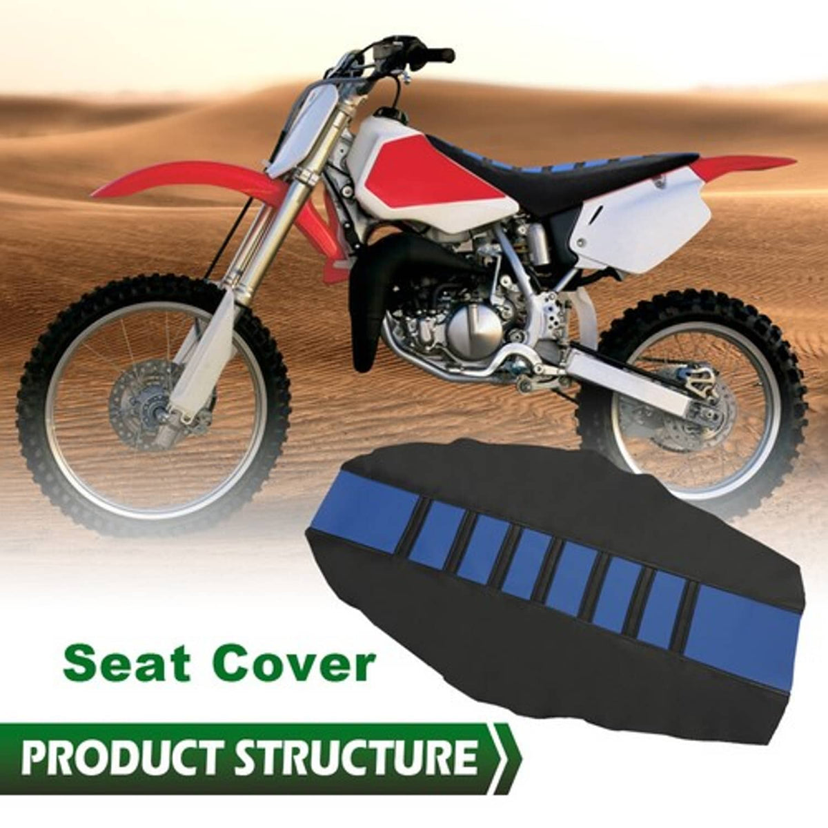 Solid Spare Soft Seat Cover Fit For Honda CR125R CR250R CR500R CRF100 CRF125f 97-2021 Blue