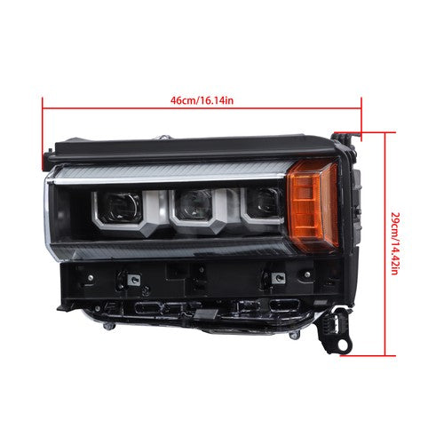 Solid Spare Headlight Assembly Front For Toyota Land Cruiser 2024 2025 Left/Driver Side LED