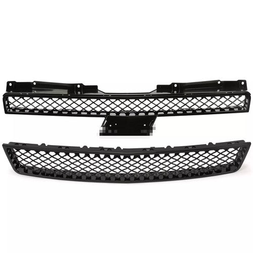 Solid Spare For 07-14 Chevy Tahoe/Suburban/Avalanche Mesh Front Bumper Grille Grill Black