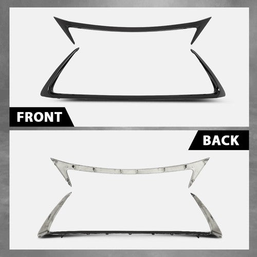 Solid Spare 2pcs Front Grille Outer Trim Molding Gloss Black Fit For 2014-2017 Lexus CT200H