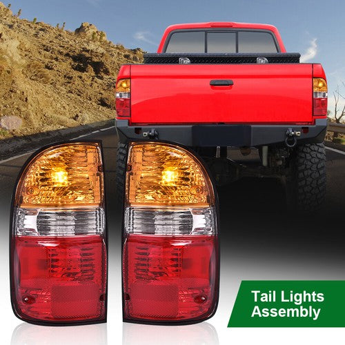 Solid Spare Pair Tail Lights Brake Lamps Assembly w/ Bulbs Fit For 2001-2004 Toyota Tacoma