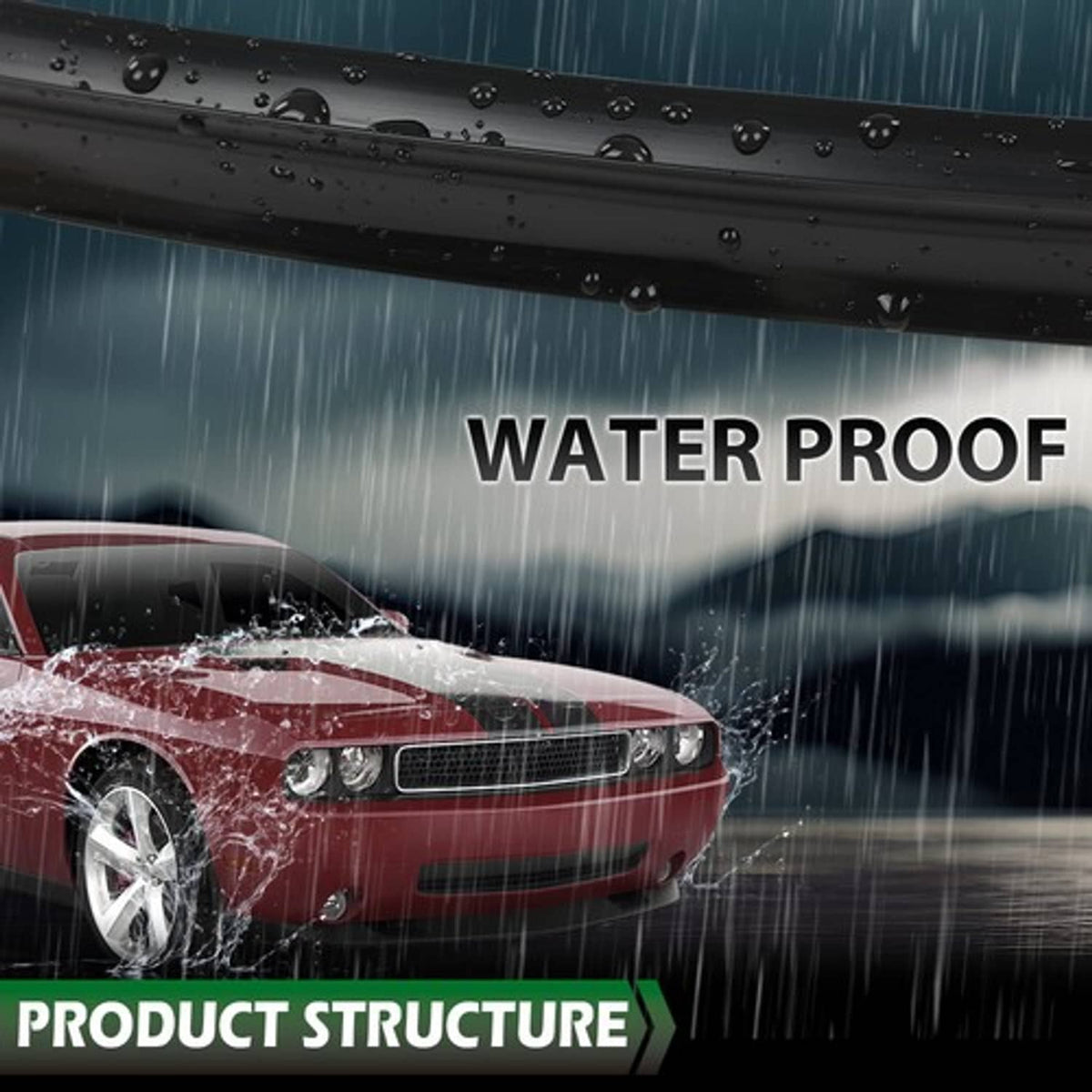 Solid Spare Fit For Dodge Challenger 2008-2022 Front Hood Bumper Weatherstrip Seal & Rivets
