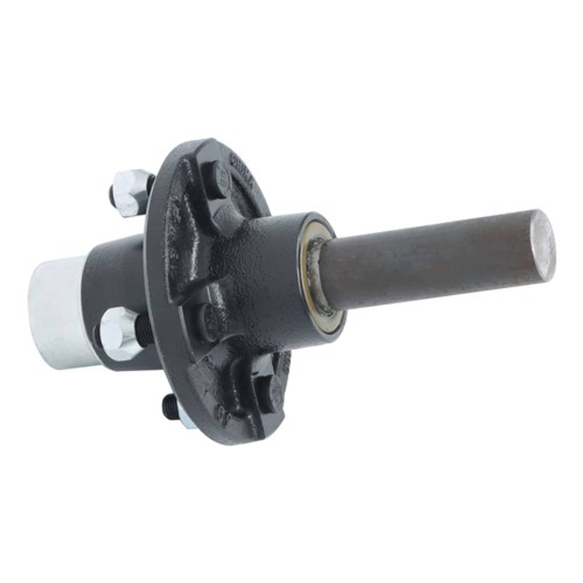 Solid Spare 1" Hub Round BT8 Spindle Trailer Axle Kit W/4 on 4" Bolt Idler 6PK Pre-Assembled