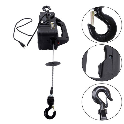 Solid Spare 1500W 2-in-1 Portable Electric Hoist Power Winch 1100 lbs Wired Remote Control
