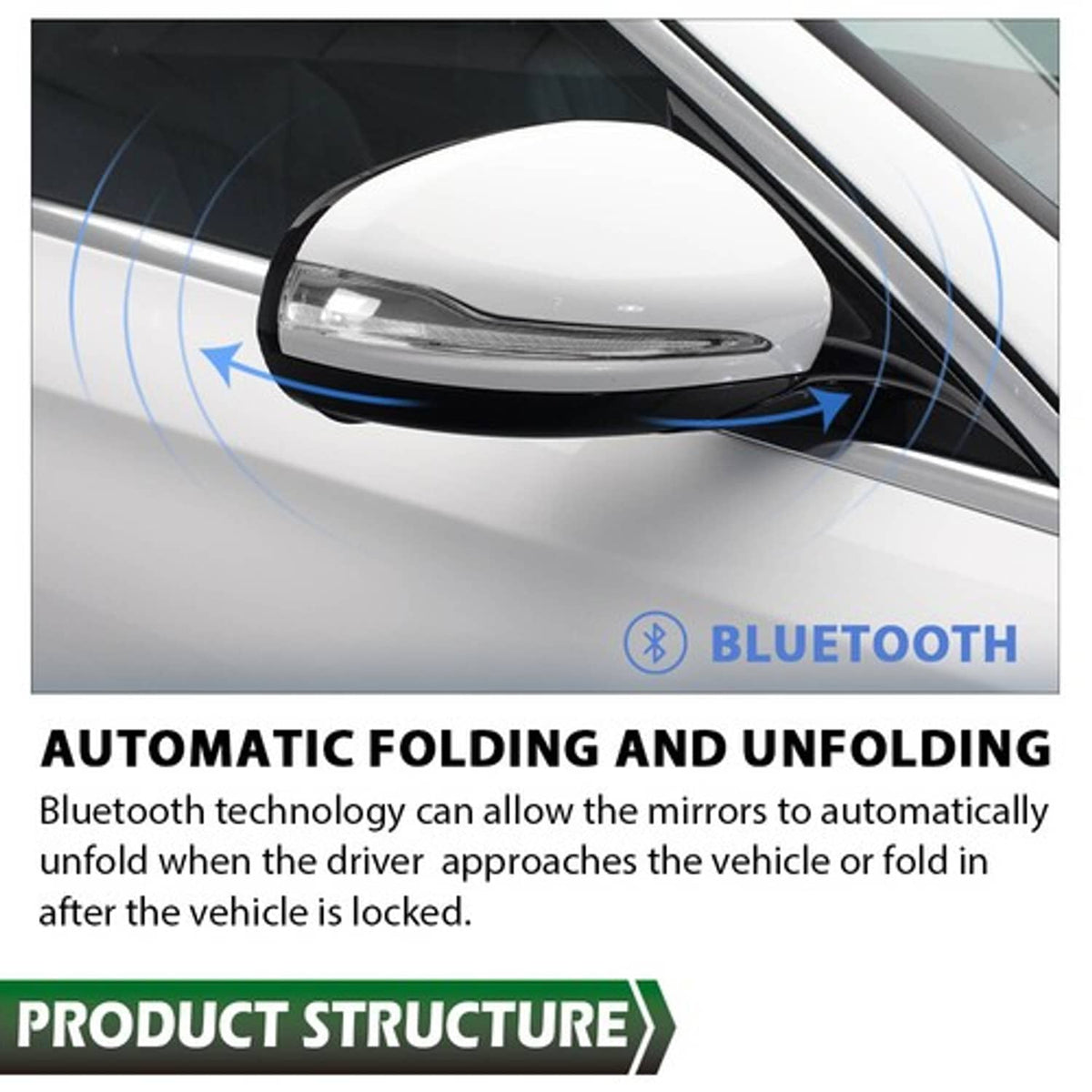 Solid Spare Fit For 16-2020 Mercedes Benz W213 E Class White Right Side Mirror w/ Blind Spot