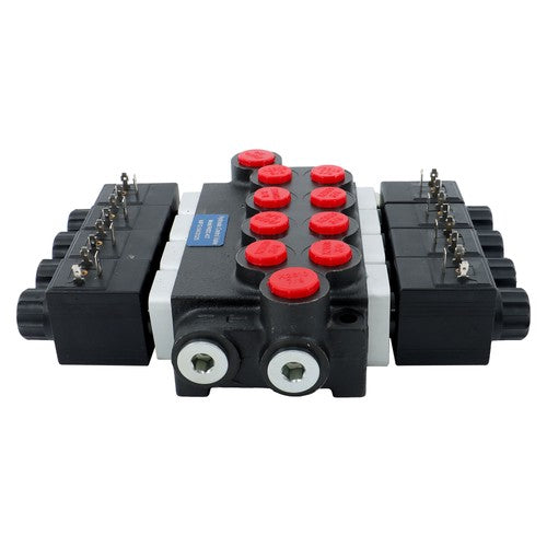 Solid Spare 4 Spool 12V DC Solenoid Hydraulic Control Valve 13GPM 3600PSI Double Acting