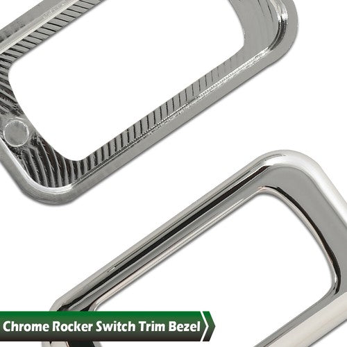 Solid Spare 3pcs Chrome Rocker Switch Trim Bezel Fit For Peterbilt Kenworth Freightliner