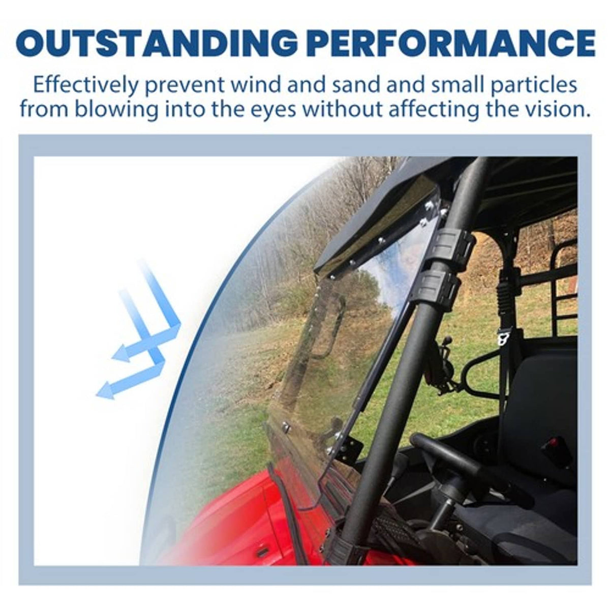 Solid Spare For 2019-2025 Kawasaki Mule Pro MX Front Flip Windshield Scratch Resistant