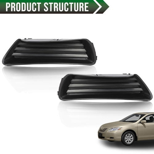 Solid Spare Front Bumper Insert Fog Light Cover Left+Right Fit For 2007-2009 Toyota Camry