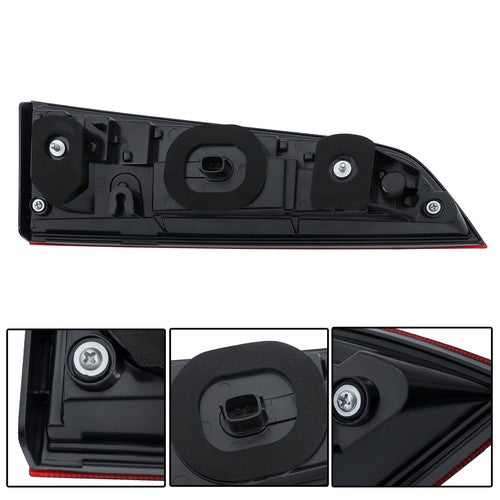 Solid Spare Rear Inner Chrome For 2016-2018 Honda Pilot Tail Light Red Right Passenger Side