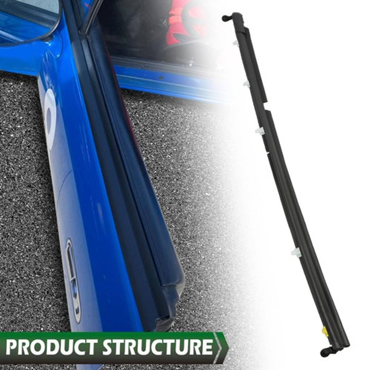 Solid Spare Fit For 90-05 Mazda Miata MX-5 Window Sweep Felt Weatherstrip Seal Left+Right