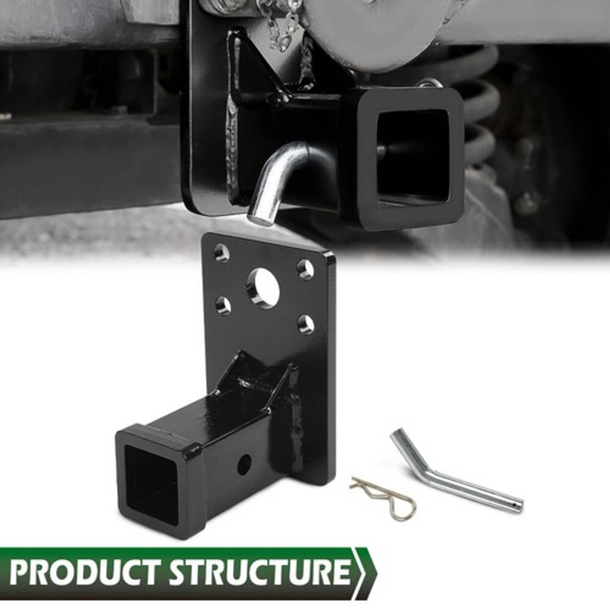 Solid Spare Fit For HMMWV HUMVEE MILITARY M998 M151A1 2'' Receiver Hitch w/ Hitch Pin Kit