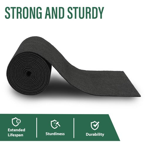 Solid Spare 12" x 12' Ribbed Bunk Carpet / Marine Boat Trailer Runners / Outdoor - Black