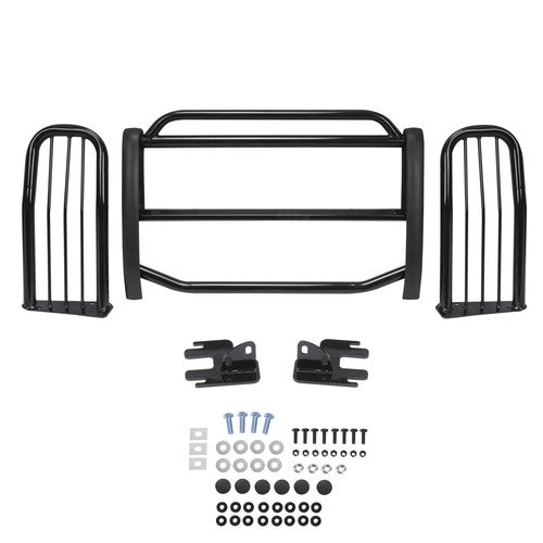 Solid Spare For 2006-2011 Hummer H3 Brush Grill Grille Guard in Black Brush Bumper
