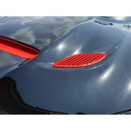 Solid Spare 3Pcs Red Hood Bezel Insert Trims For 2015-20 Dodge Charger 68202462AD 68202581AC