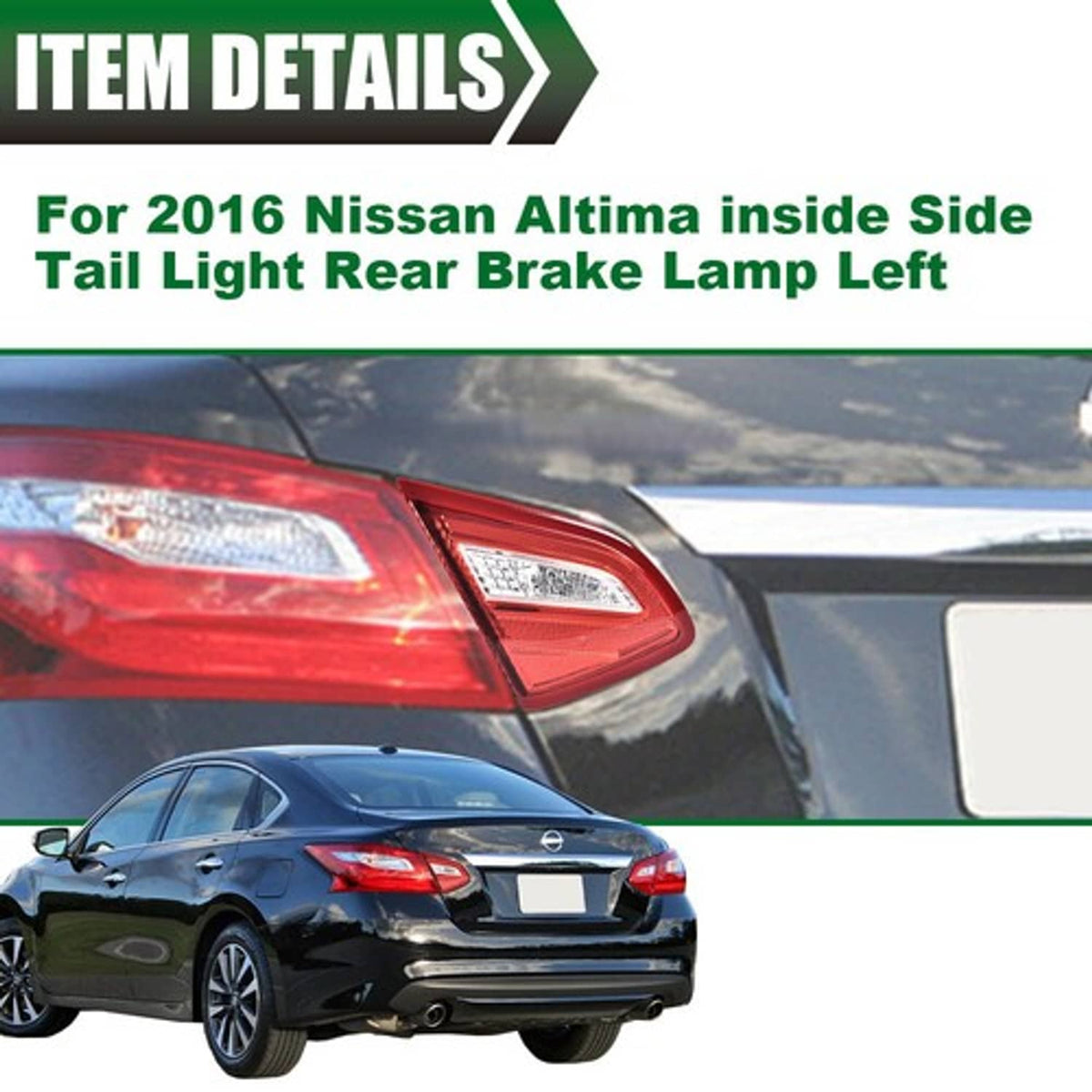Solid Spare Fit For 2016-2018 Nissan Altima Rear Left Right Inner Tail Light Brake Lamp