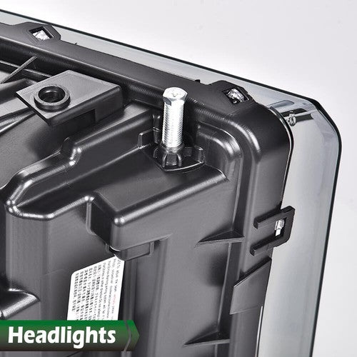 Solid Spare Fit For 2005-2007 F250 F350 F450 Super Duty LED DRL Black Clear Headlights Lamps