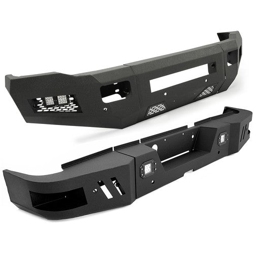 Solid Spare Front & Rear Bumper For Dodge Ram 2500 3500 2010-18 w/ LED lights Powder-Coated