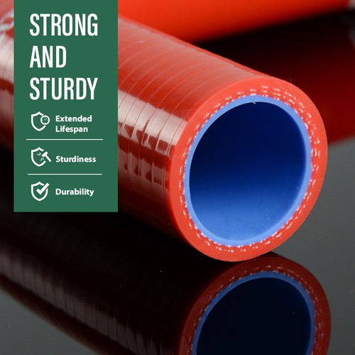 Solid Spare Fit For 88-94 Ford F-Series Bronco 5.0L/5.8L Silicone Radiator Hose Kit Red