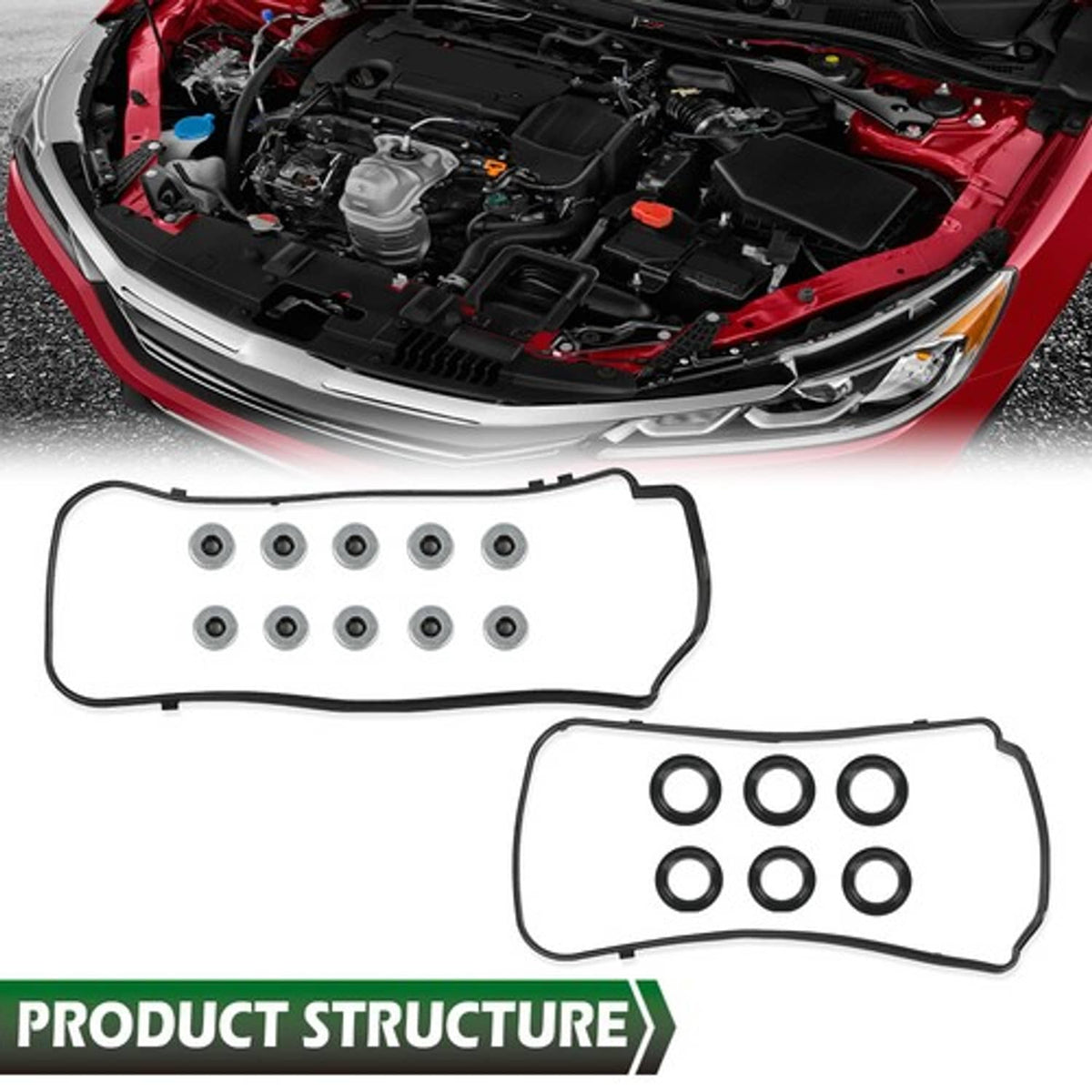 Solid Spare Valve Cover Gasket Seals Set Fit For 08-17 HONDA ACCORD ODYSSEY ACURA 3.5L V6