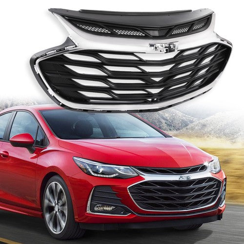 Solid Spare Fit For 2019-2020 Chevrolet Cruze Front Upper Bumper Grille Grill Assembly Black