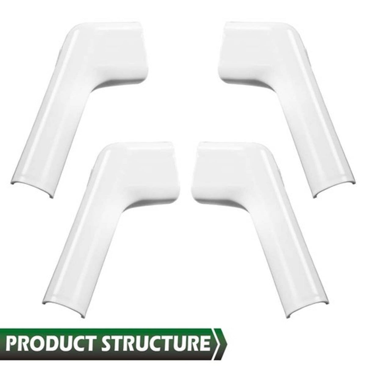 Solid Spare 4pcs RV Camper Rain Gutter Spout Extensions Long Version Left and Right White