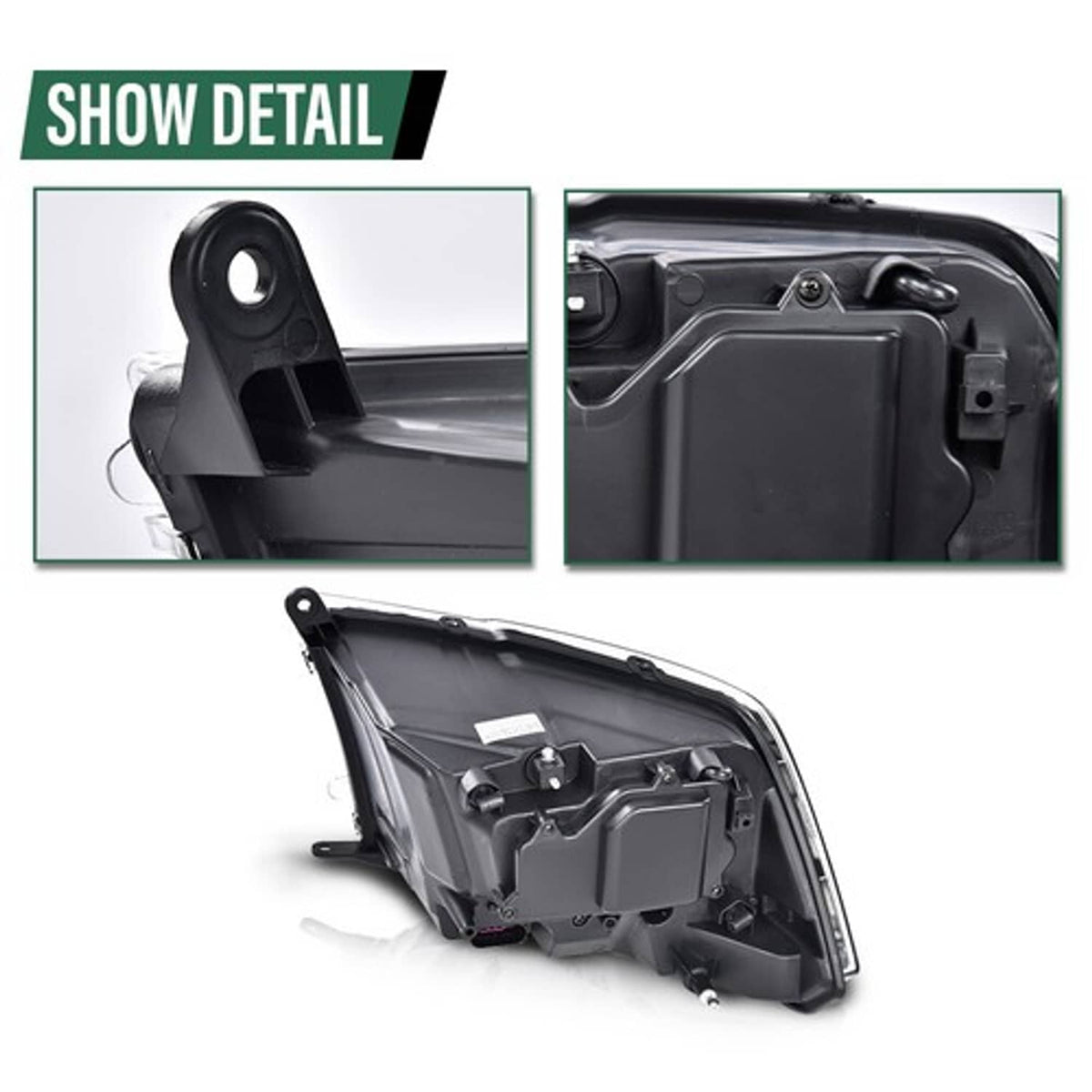 Solid Spare LED DRL Projector Headlights w/ Harness Fit For 09-18 Ram 1500 2500 3500 Clear