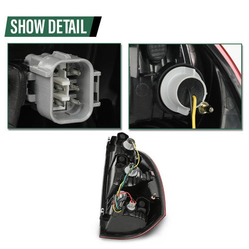 Solid Spare Tail Lights w/ Bulbs Fit For 2005-2015 Toyota Tacoma Rear Brake Lamps Left+Right