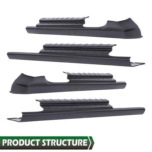 Solid Spare Rocker Panels Guard Plastic Fit For 2014-2018 Silverado/Sierra 1500 Crew Cab