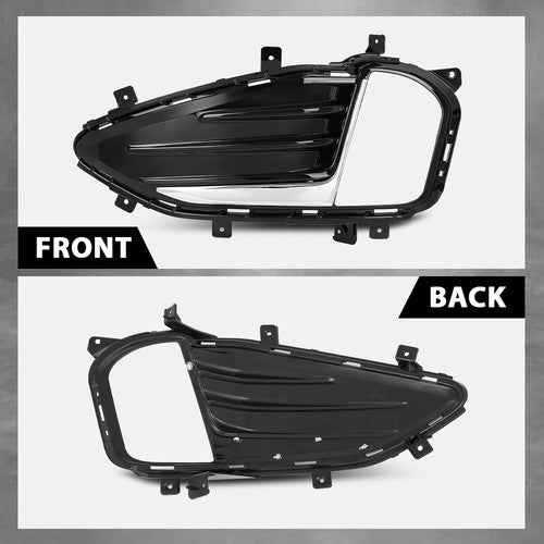 Solid Spare Fit For 2019-2024 Ford Edge Front Bumper Fog Light Bezel Lamp Trim Left+Right