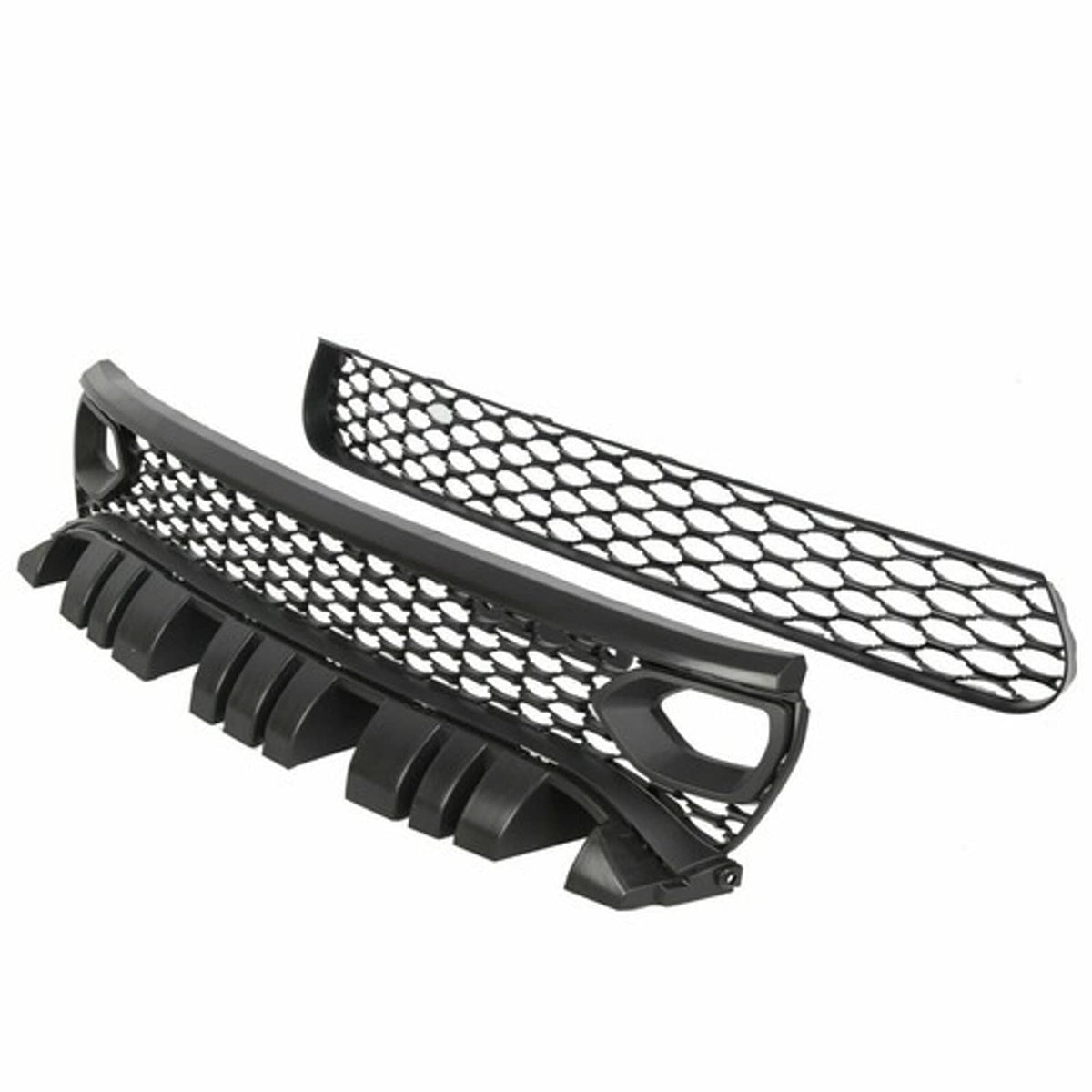 Solid Spare For 2015-23 DODGE CHARGER RT SCAT PACK SRT STYLE Front Upper + Lower Grille Kit