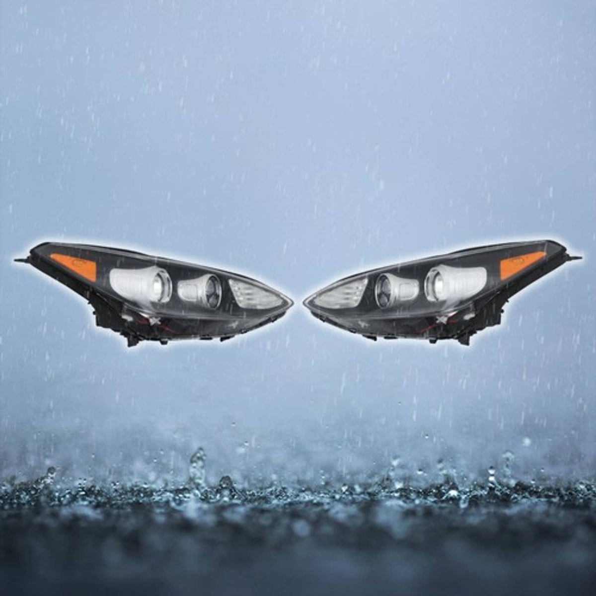 Solid Spare For Kia Sportage 2017-2022 Clear Halogen w/LED DRL 1Pair Headlights Assembly Set
