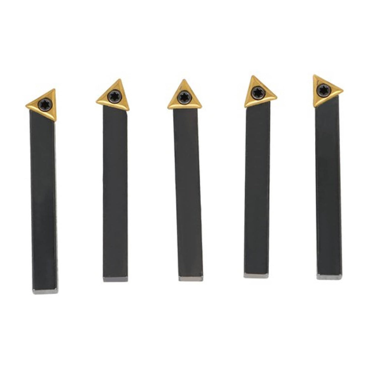 Solid Spare 1/4'' by 2'' Oal 5Pc Indexable Turning Tool Set with Tcmt1.8(1.5) Carbide Insert