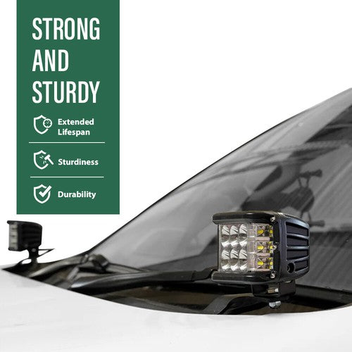 Solid Spare Fit For 07-21 Tundra/09-23 4Runner Hood Ditch Side LED Pod Lights Mount Brackets