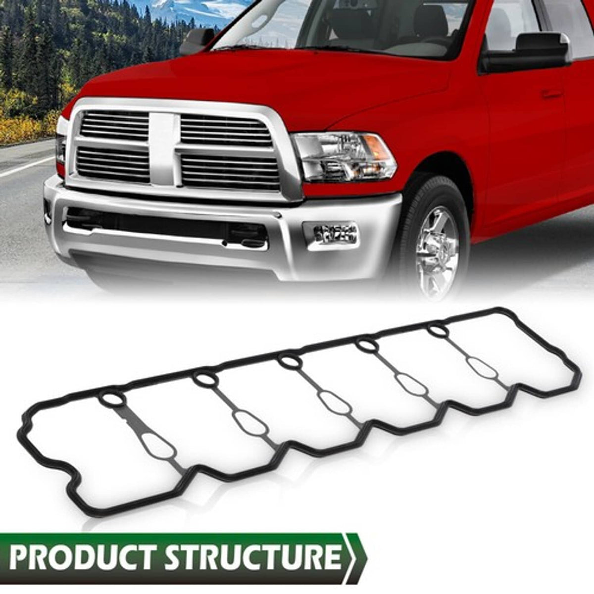 Solid Spare Fit For 98-02 Dodge Ram Freightliner 5.9L Pump Valve Cover Gasket Seal Black