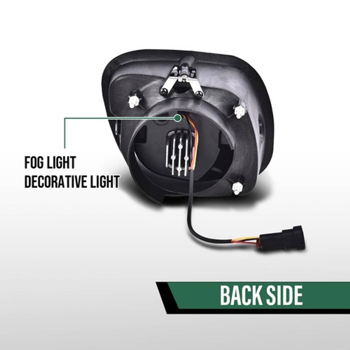 Solid Spare Fit For 08-17 Freightliner Cascadia Left+Right LED Fog Lights Bumper Lamps