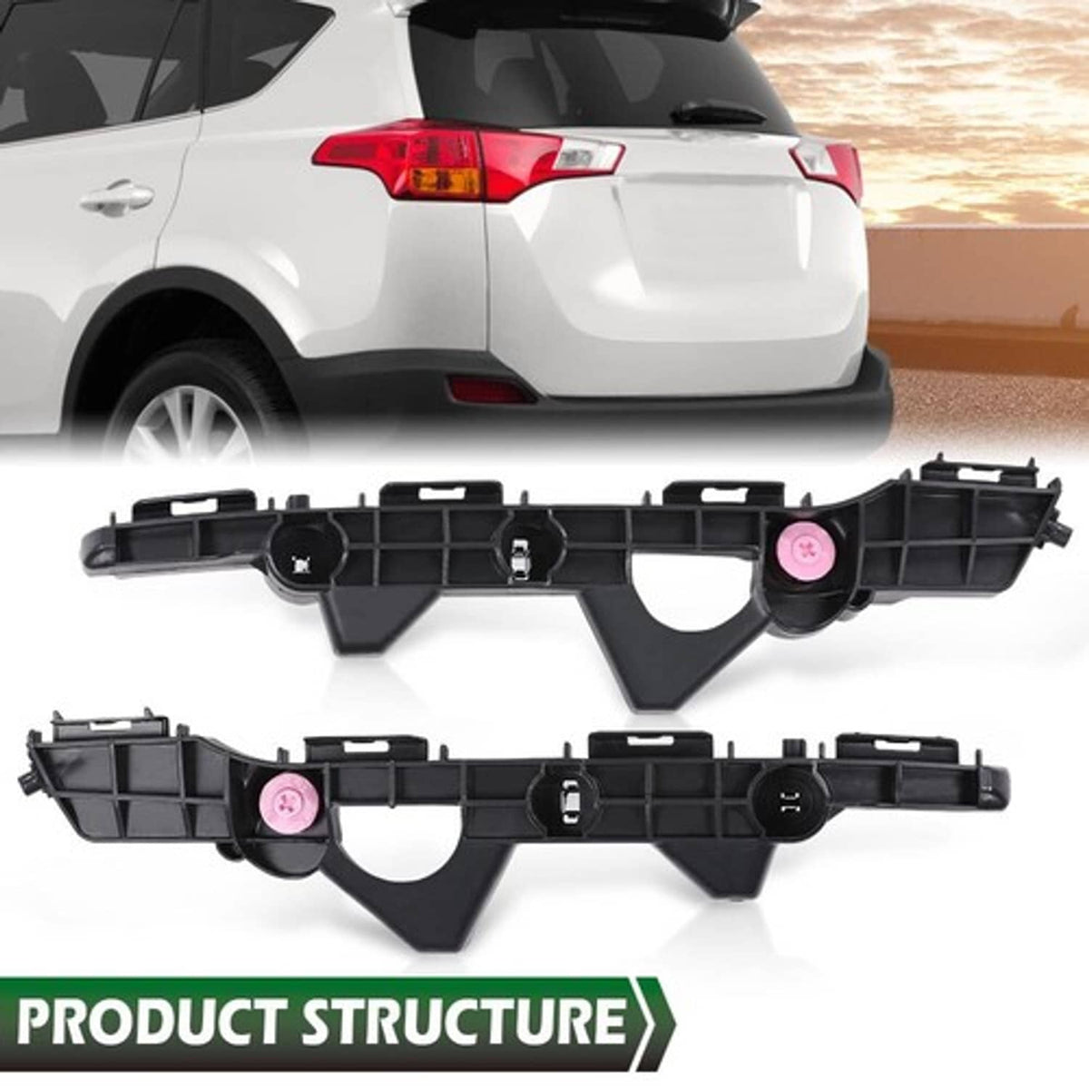 Solid Spare Fit For 2013-2015 Toyota RAV4 Rear Bumper Retainer Bracket Left+Right Side