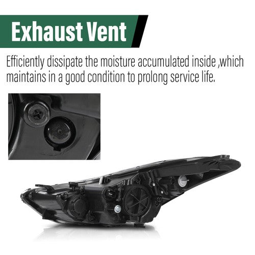 Solid Spare Fit For 14-16 Hyundai Elantra LED Projector Headlight Limited Right Passenger