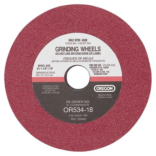 Solid Spare Oregon Grinding Wheel 5 3/4" X 1/8" X 7/8" OR534-18A