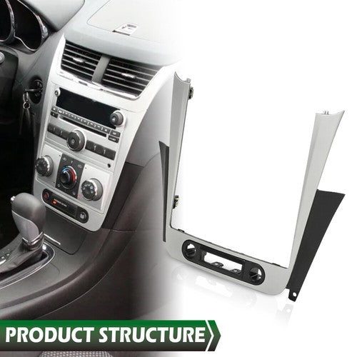 Solid Spare Fit For 2008-2012 Chevy Malibu Dash Radio Bezel Dash Vents Trim Black Silver