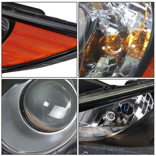 Solid Spare Black Headlights Headlamps Housing Right&Left Side For Hyundai Sonata 2011-2014