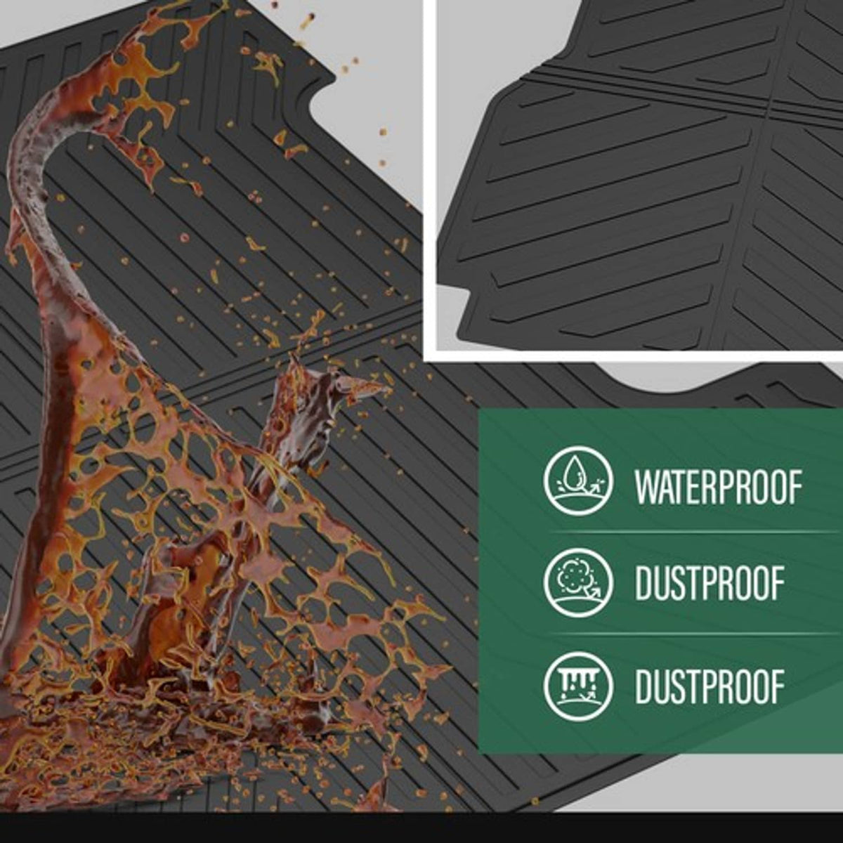 Solid Spare Fit For 2005-2023 Toyota Tacoma 5FT All Weather TPE Truck Bed Mat Protection