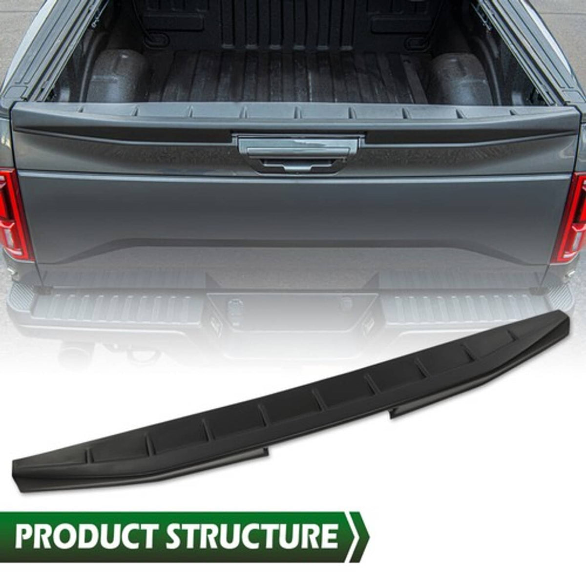Solid Spare New Fit For Ford F-150 F150 2015-2020 Black ABS Rear Tailgate Top Wing Spoiler