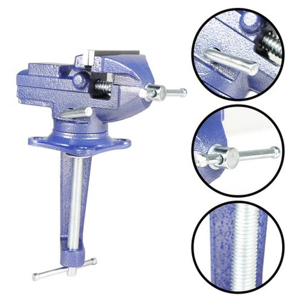 Solid Spare For Workbench 3.2"- Multi-Functional Portable 360° Swivel Base 2-In-1 Bench Vise
