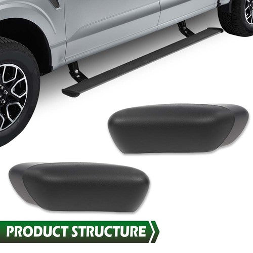 Solid Spare Fit For 2004-2014 Ford F-150 Pickup Running Board Side Step Bar End Cap Pair Set