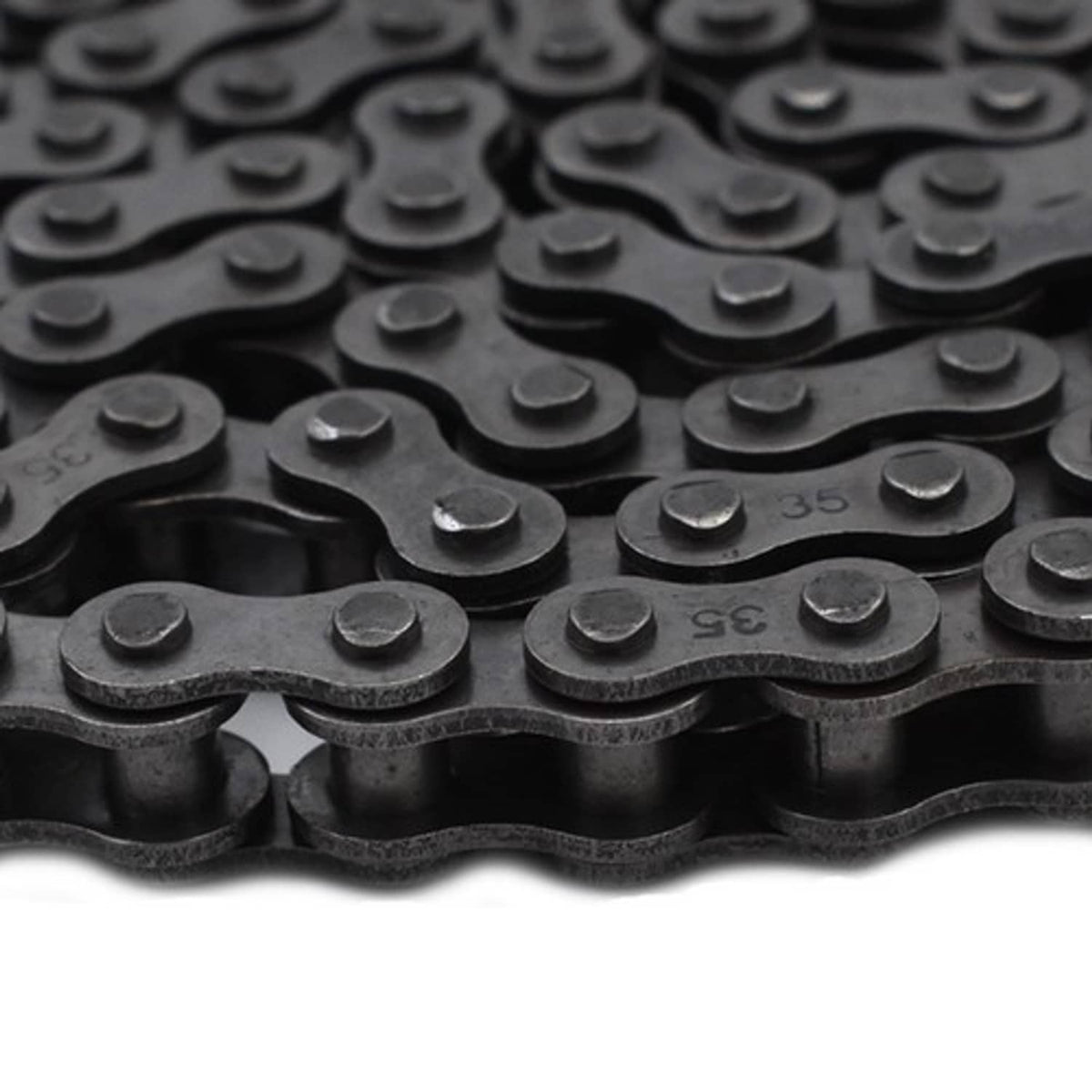 Solid Spare Roller Chain 0.375 Inch #35 10 Feet Carbon Stell with 2 Connecting Link New