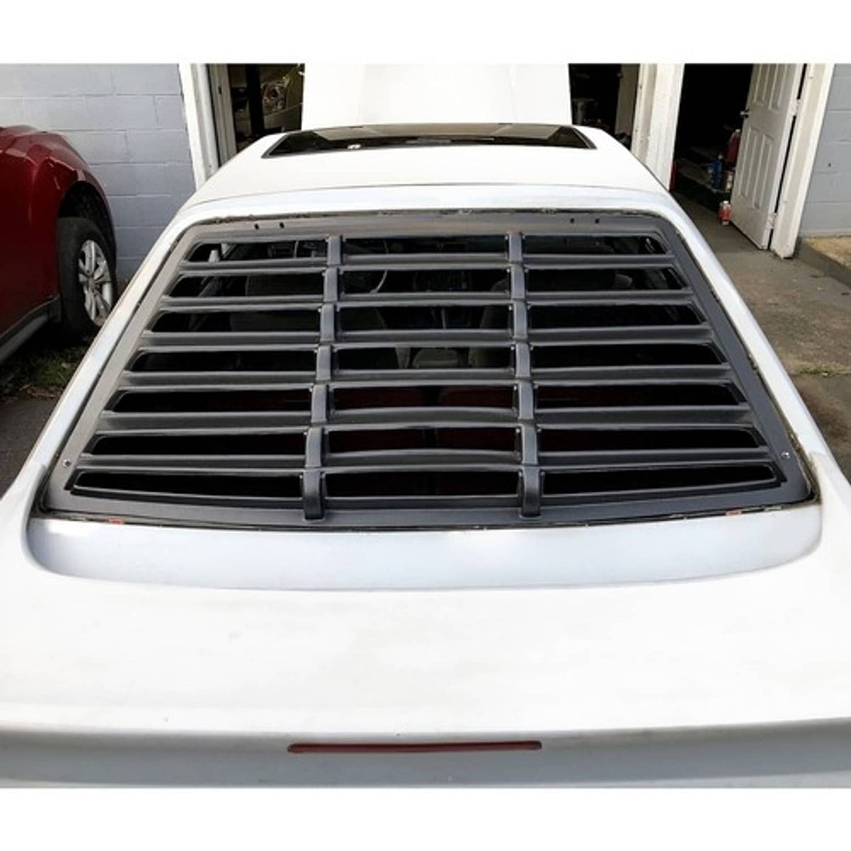 Solid Spare For Ford Mustang Fastback 1979-1993 Black Rear Window Louver Sun Shade Cover ABS