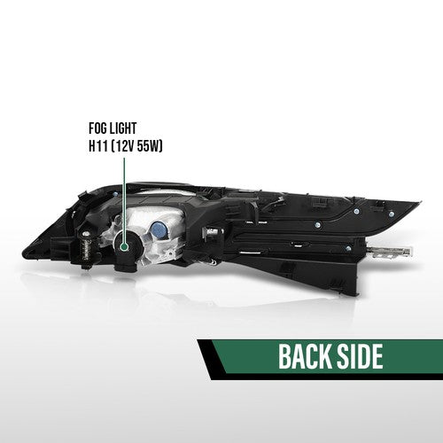 Solid Spare Fog Lights Bumper Lamps w/Switch+Harness+Bezel Fit For 2014-2017 Honda Odyssey